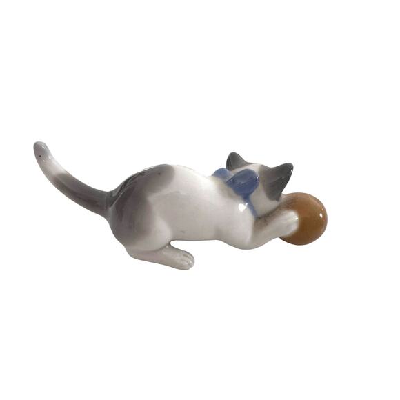 Vintage Metzler & Ortloff Germany, Set of 3 Porcelain Cat Figures Playing - Picture 5 of 11